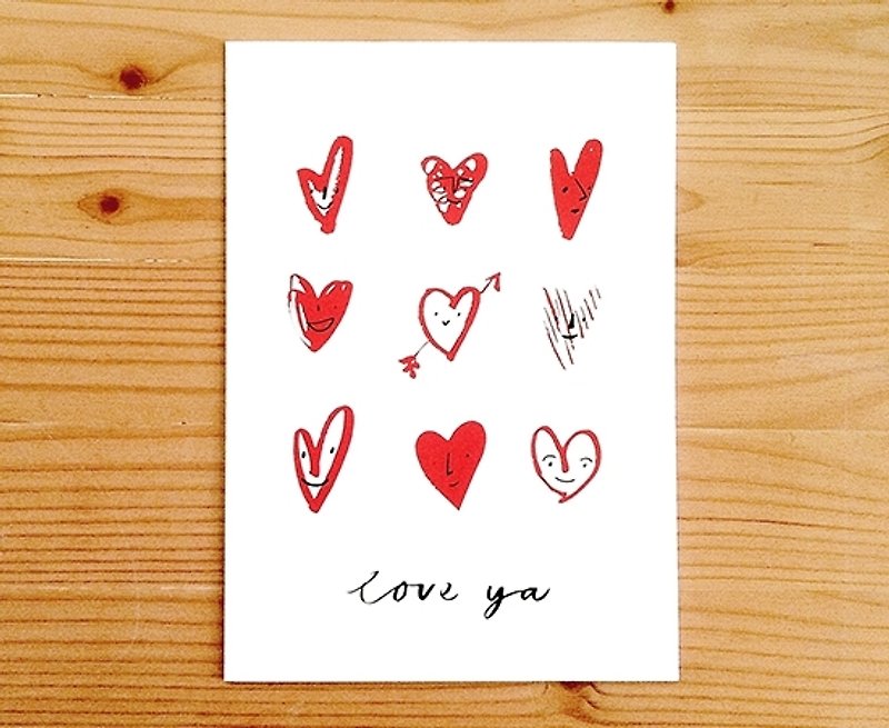 全球插画家系列 - Nina Cosford Greeting Card "LOVE YA" - 卡片/明信片 - 纸 