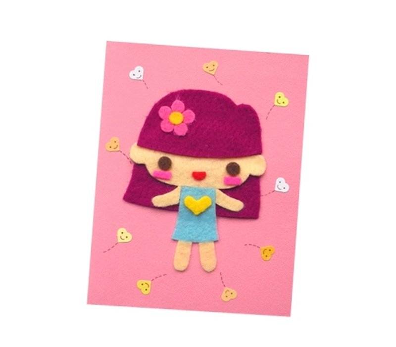 手工卡片万用卡 _ 人物娃娃 D ... 生日卡、情人卡、感谢卡 - 卡片/明信片 - 纸 粉红色