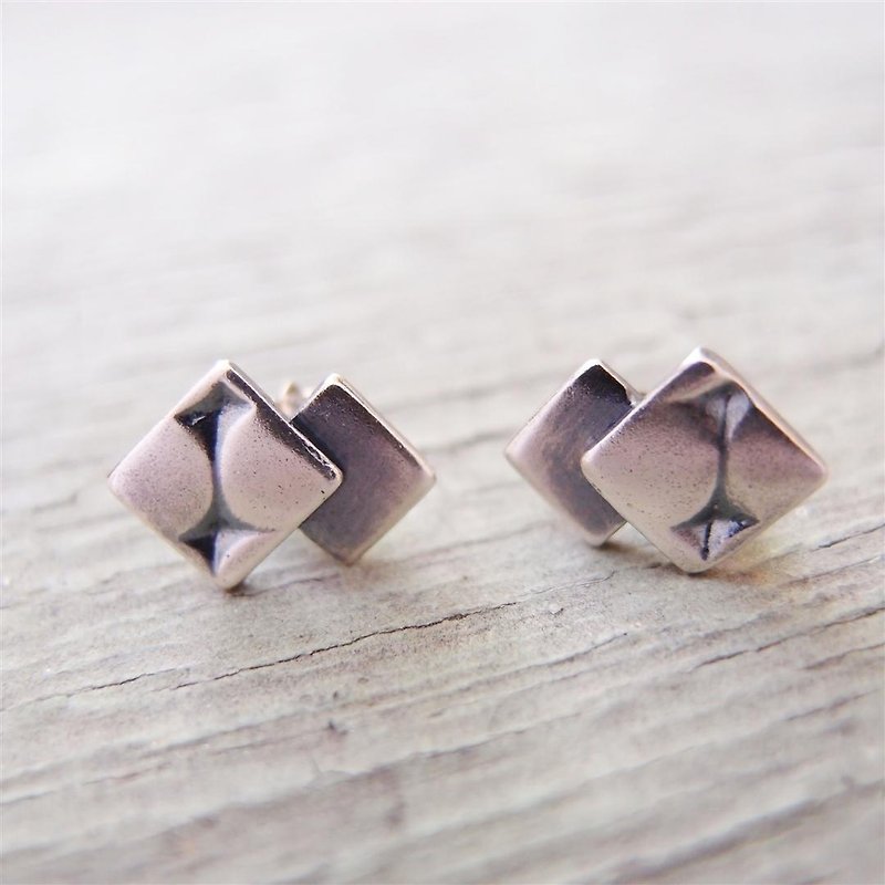 几合系列纯银耳环1 - 耳环/耳夹 - 其他金属 银色