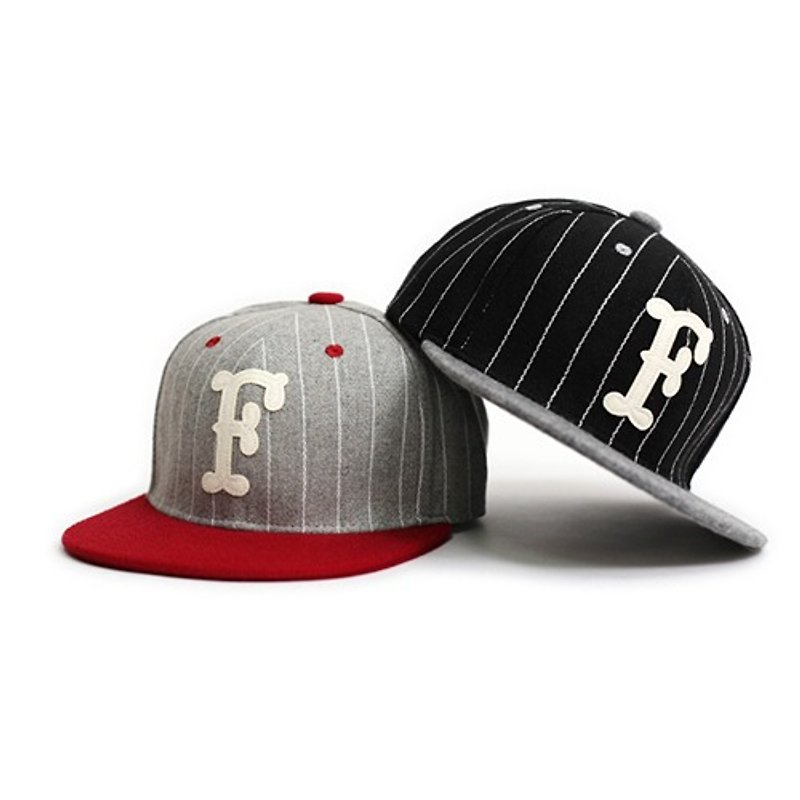 Filter017 棒球帽 F Fonts Snapback Cap毛料直条纹F字体棒球帽 - 帽子 - 其他材质 