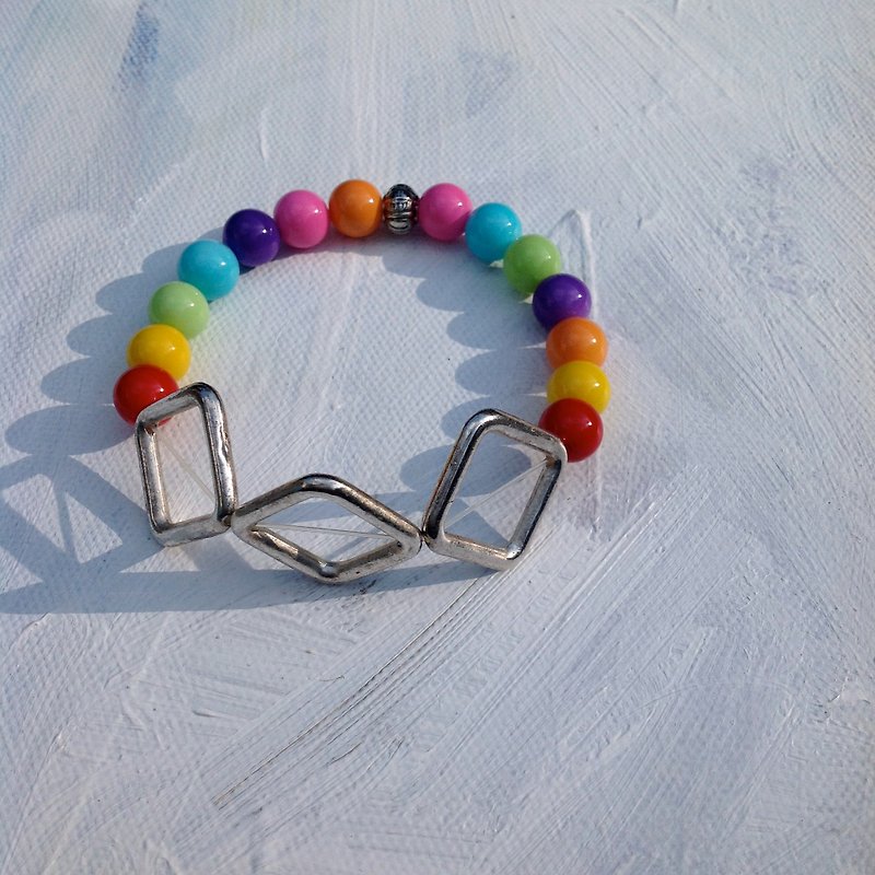 手环∞角形穿透，折射彩虹 - 手链/手环 - 玻璃 多色