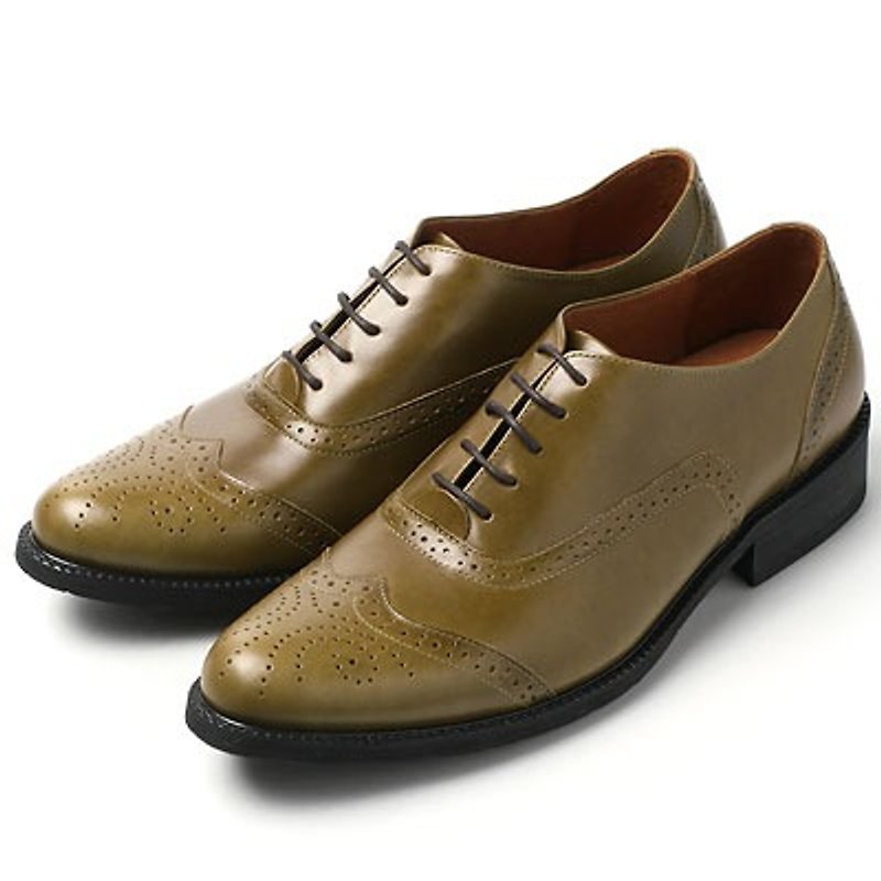 Vanger 优雅美型·现代英伦翼纹牛津仕鞋║Va183绿 台湾制 - 男款牛津鞋/乐福鞋 - 真皮 绿色