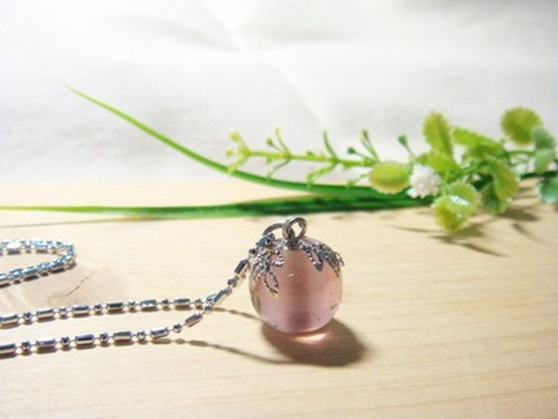 柚子林手工琉璃 - 小苹果 系列 - 紫姬 - 琉璃项链 (浅紫) - 项链 - 玻璃 紫色