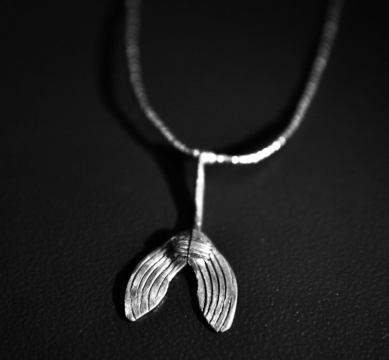 纯银饰品＿枫树种子项链_地衣精灵的翅膀 - 项链 - 宝石 灰色