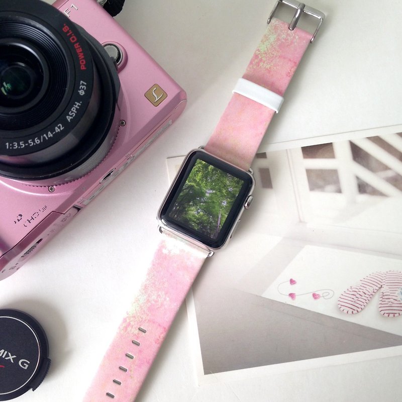 Apple Watch Series 1 - 5 抽象粉色图案表带 38 40 42 44 mm 38 - 其他 - 真皮 