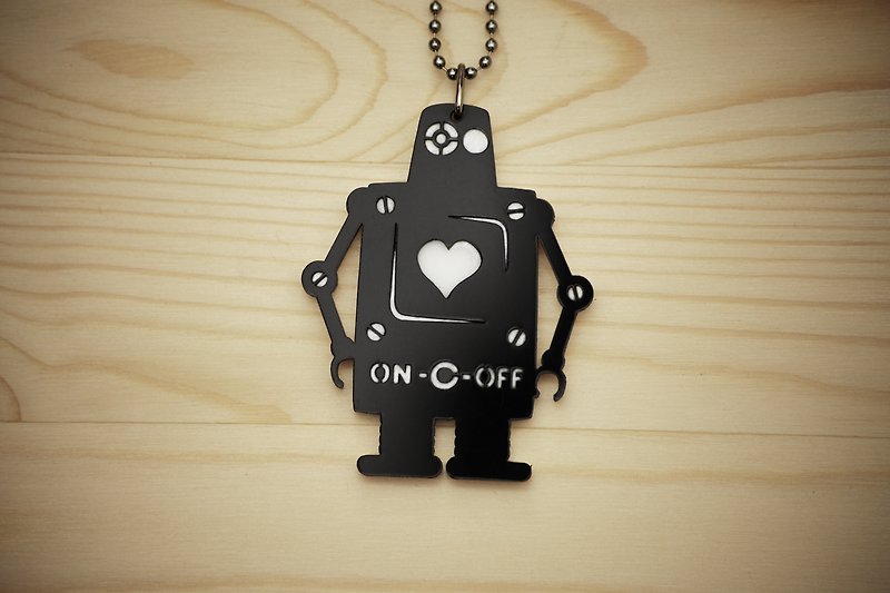 爱心机器人·压克力项链/钥匙圈 - 项链 - 压克力 黑色