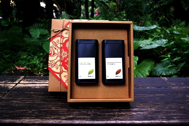 【茶叶礼盒】阿里山高山乌龙60g/石门铁观音60g - 茶 - 纸 咖啡色
