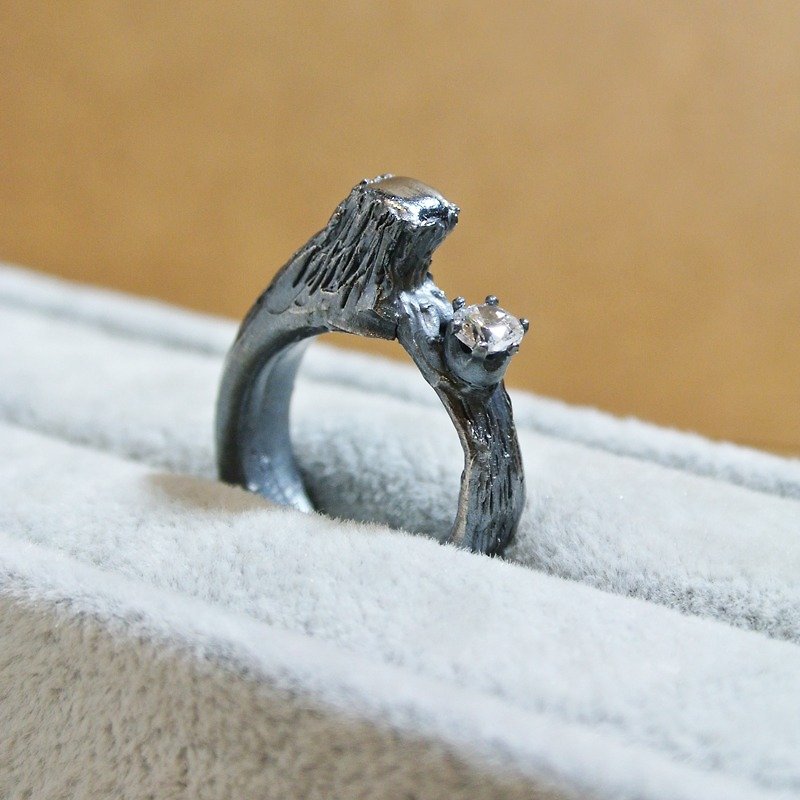纯银黏土戒指 - 戒指 - 其他材质 黑色