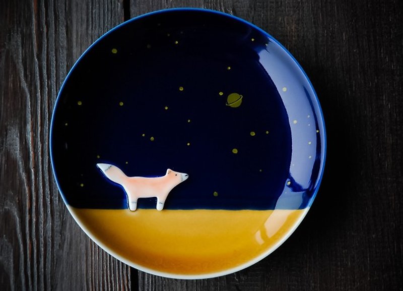 三浅陶瓷|原创设计 小王子的星球 点心盘生日礼物创意咖啡碟子 - 浅碟/小碟子 - 其他材质 绿色