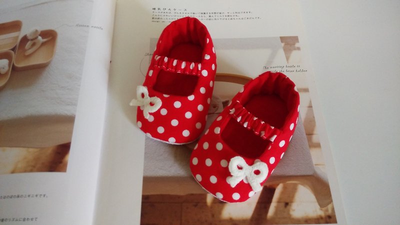 红底白点点弥月礼物 婴儿鞋 - 婴儿鞋 - 其他材质 红色