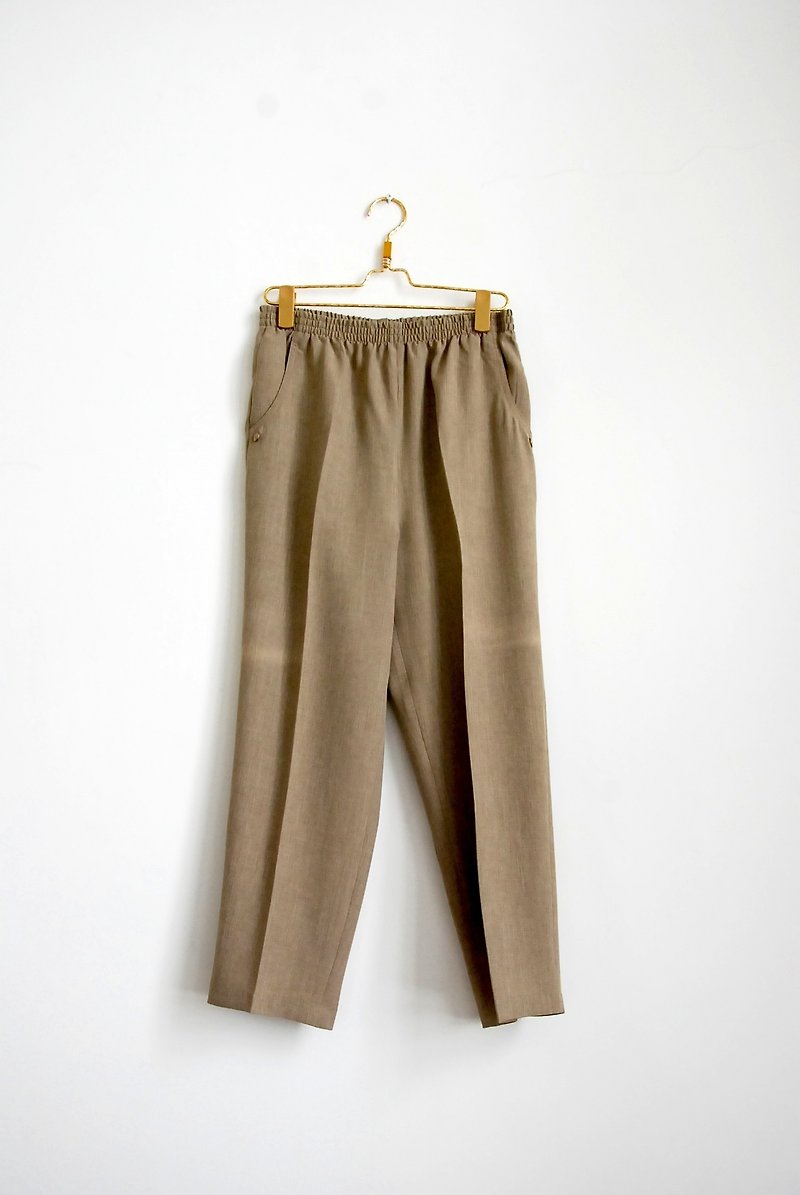 土色棉麻裤 - 女装长裤 - 其他材质 
