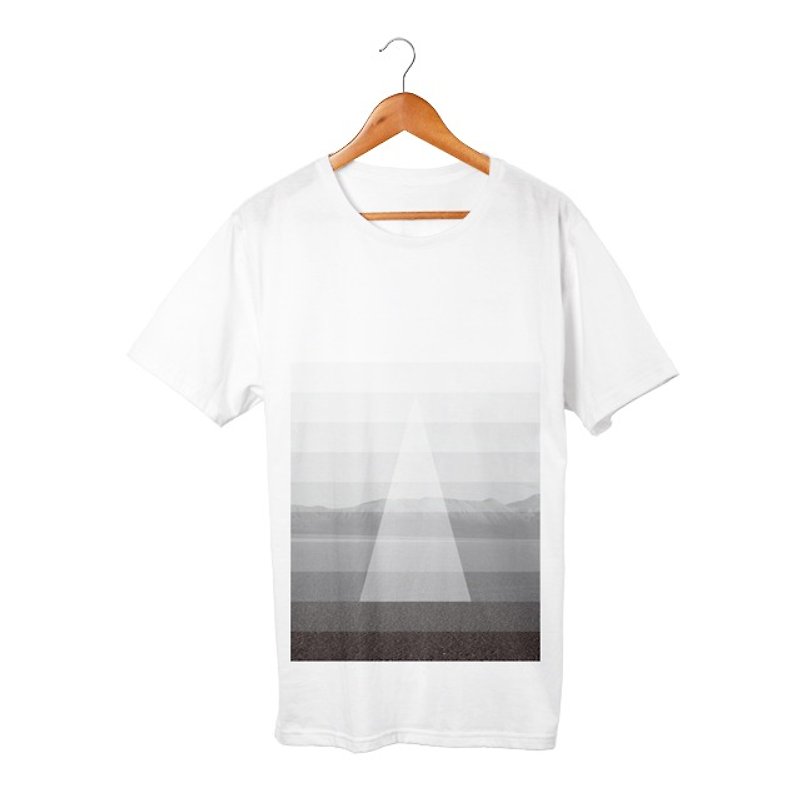 triangle T-shirt - 中性连帽卫衣/T 恤 - 棉．麻 白色