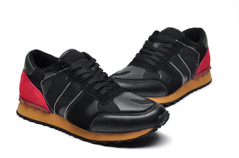 时尚迷彩拼接运动鞋 黑 - 男款运动鞋/球鞋 - 其他材质 黑色