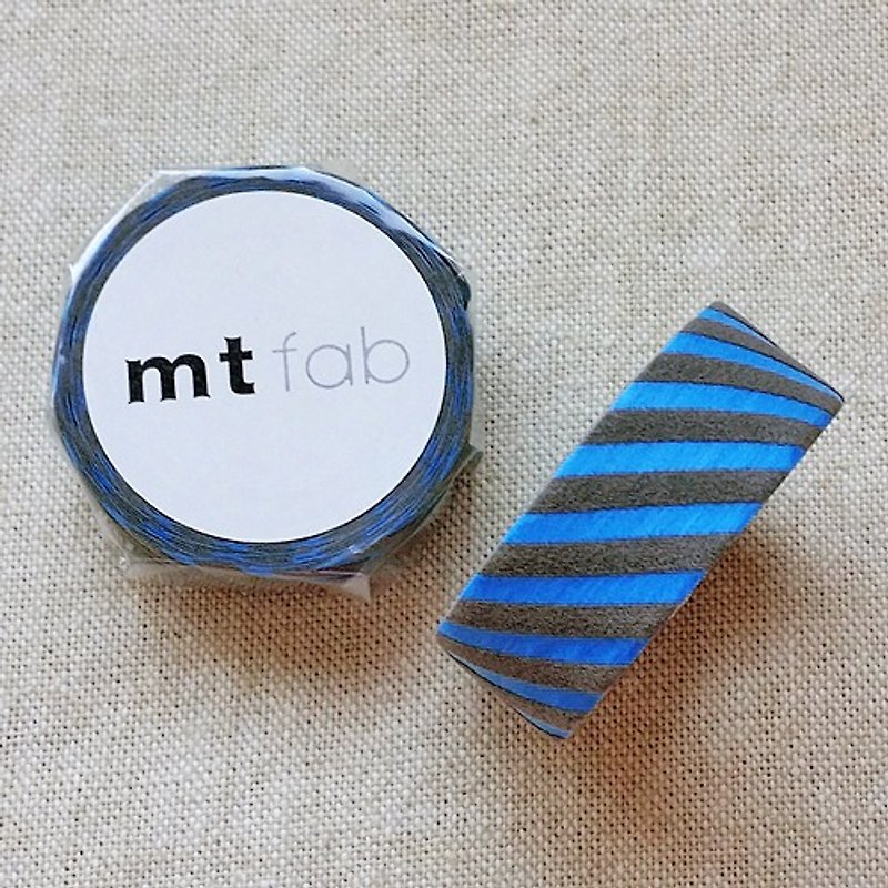 mt 和纸胶带 fab 植绒系列【斜纹款 天空蓝+灰(MTFL1P18)】 - 纸胶带 - 纸 蓝色
