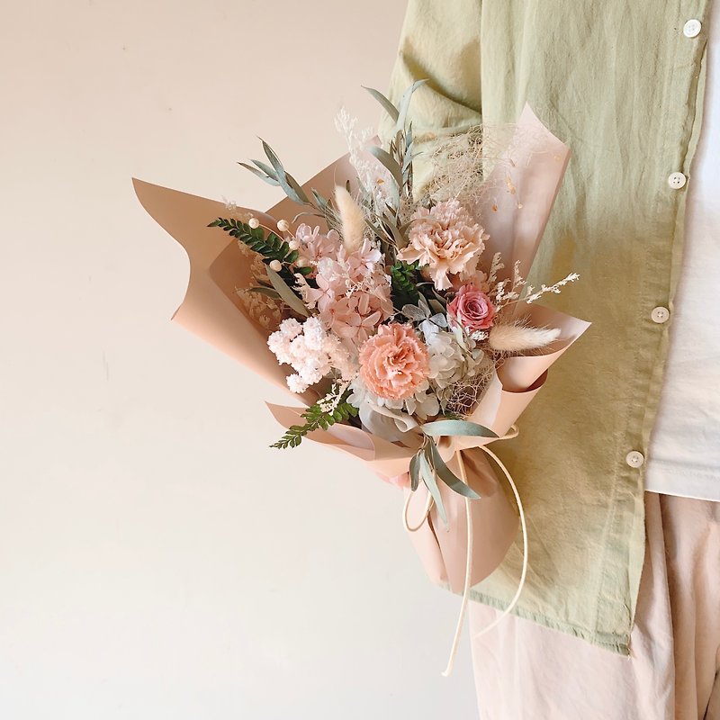 母亲节永生花束  康乃馨花束 - 干燥花/捧花 - 植物．花 粉红色