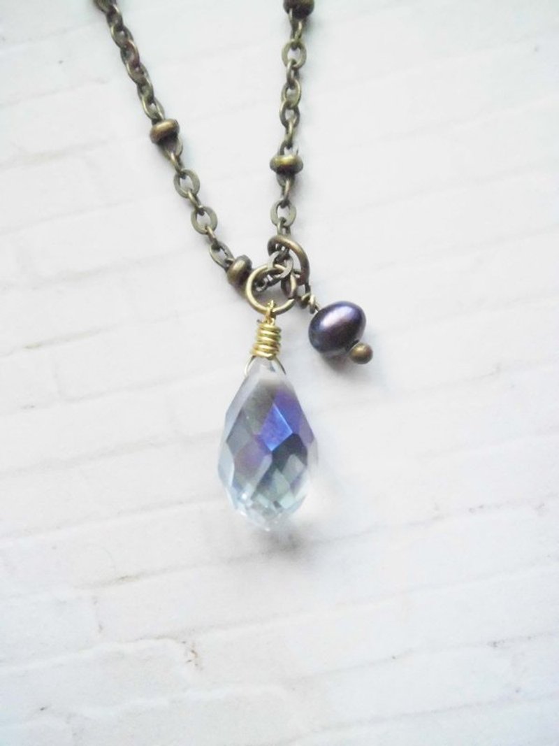 ﹉karbitrary﹉ ▲ ---Φ--- 奥地利水滴玻璃水晶刻面珍珠 项链 - 项链 - 宝石 多色