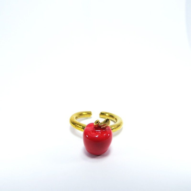 红苹果黄铜戒指 - 戒指 - 其他金属 红色