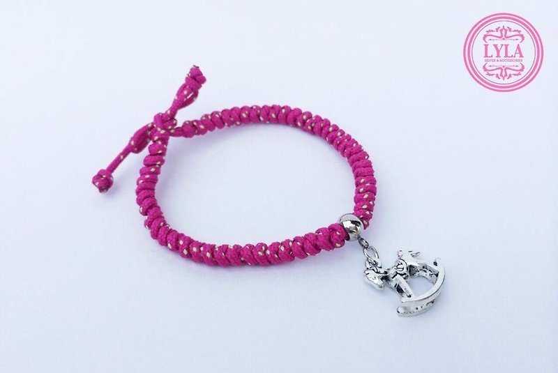 桃色-细版编绳 - 手链/手环 - 其他材质 粉红色