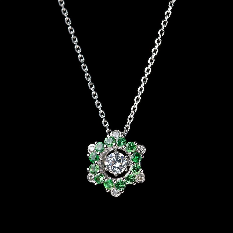 极星 湖翠 - 闪耀钻石K金项链 - 项链 - 宝石 绿色