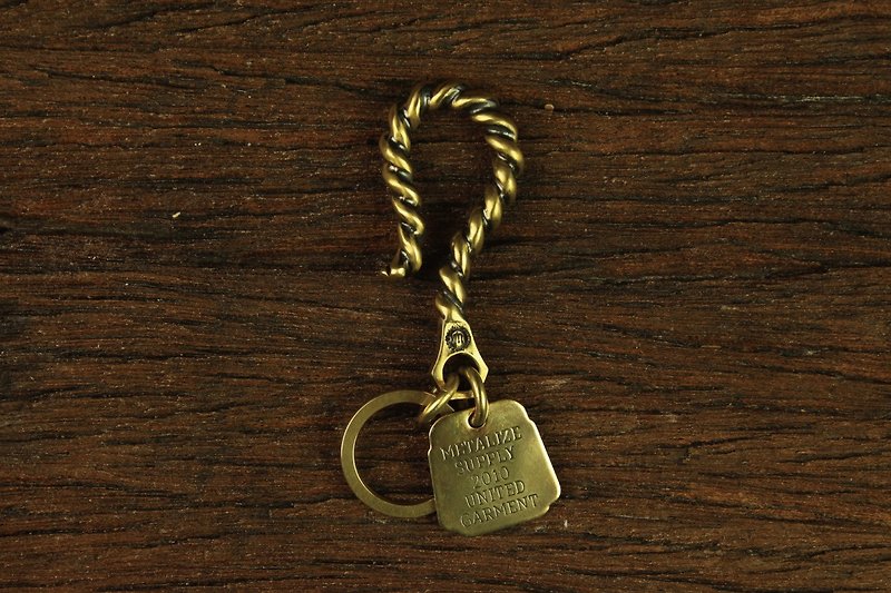 【METALIZE】麻花大勾黄铜吊饰钥匙圈 - 钥匙链/钥匙包 - 铜/黄铜 