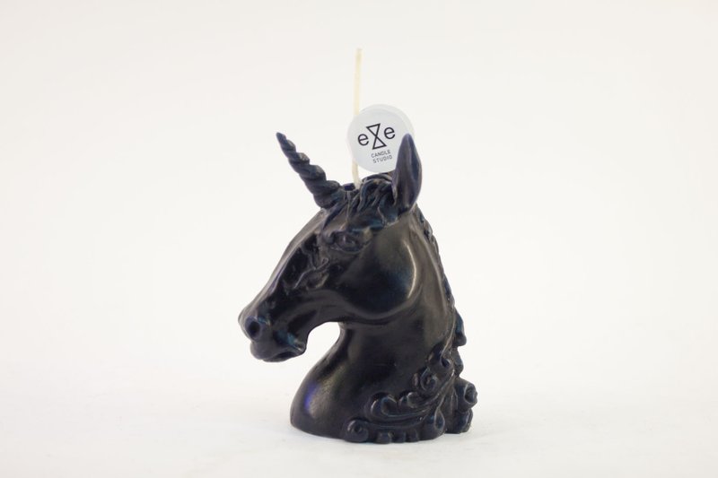 黑色-小独角兽造型蜡烛 Unicorn Candle Small - 蜡烛/烛台 - 蜡 黑色