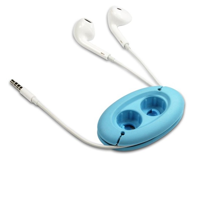 【CARD】MH2 高音质耳塞式重低音3.5mm耳机收纳组(蓝色)/含创意强力磁扣 - 耳机收纳 - 塑料 绿色