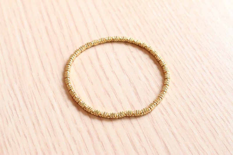 <☞ HAND IN HAND ☜> 黄铜-基本上 双沟槽黄铜手环（0125） - 手链/手环 - 其他金属 金色