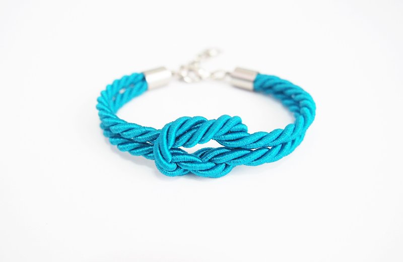 Blue bracelet - Beach bracelet - summer wedding - nautical bracelet - tie the knot bracelet - 手链/手环 - 其他材质 蓝色