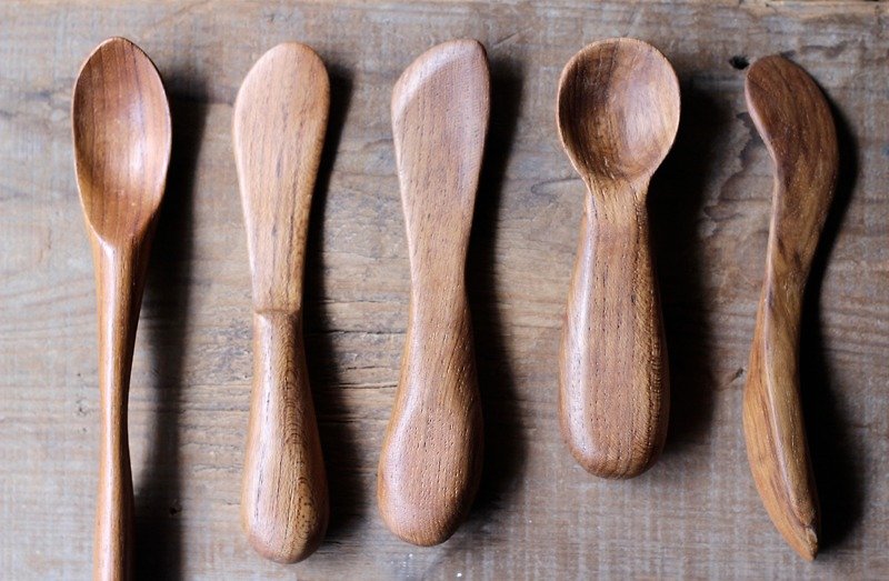 手工木挖勺 ♩ - 餐刀/叉/匙组合 - 木头 咖啡色
