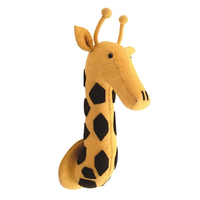 【Fiona Walker England】英国童话风格动物头 纯手工壁饰 - 长脖子长颈鹿(Giraffe Head) - 墙贴/壁贴 - 羊毛 黄色