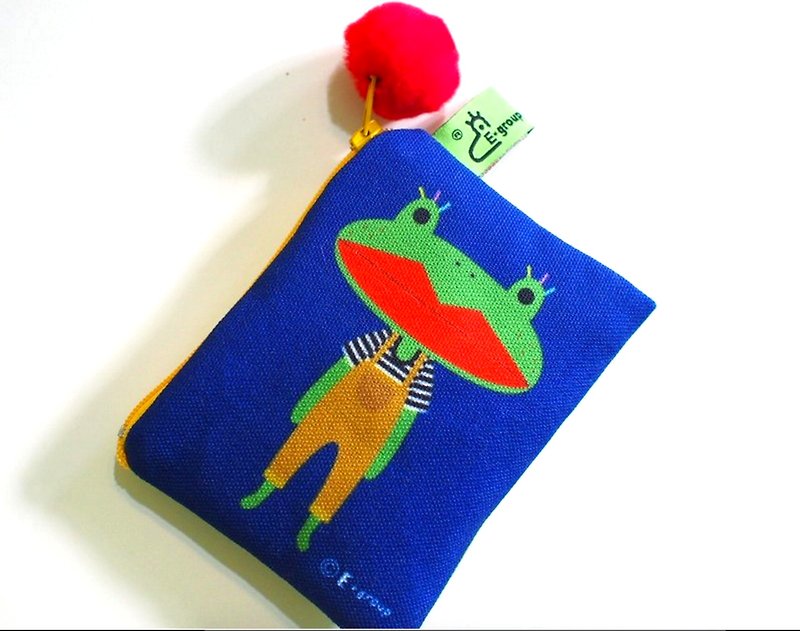 E*group 小方块包 双面设计  阿蛙 蓝绿  零钱包 钥匙包 卡片包 - 零钱包 - 其他材质 