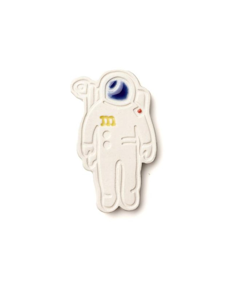 【再販】宇宙飛行士ブローチ - 胸针 - 瓷 白色