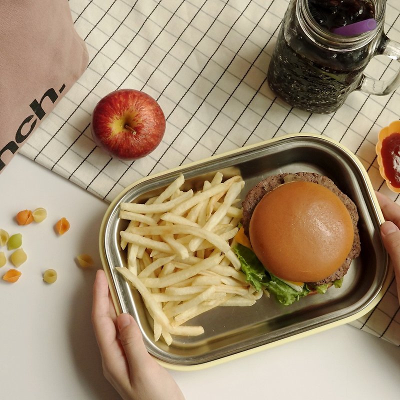 平板餐盘【薄荷绿】-美国 Kangovou小袋鼠不锈钢安全餐具 - 儿童餐具/餐盘 - 不锈钢 绿色