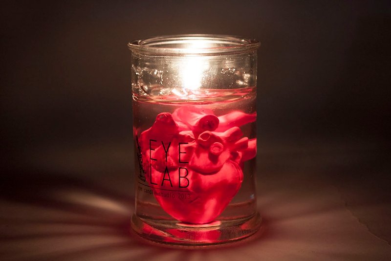 EYE LAB 红色心脏罐装香氛蜡烛 - 蜡烛/烛台 - 蜡 红色
