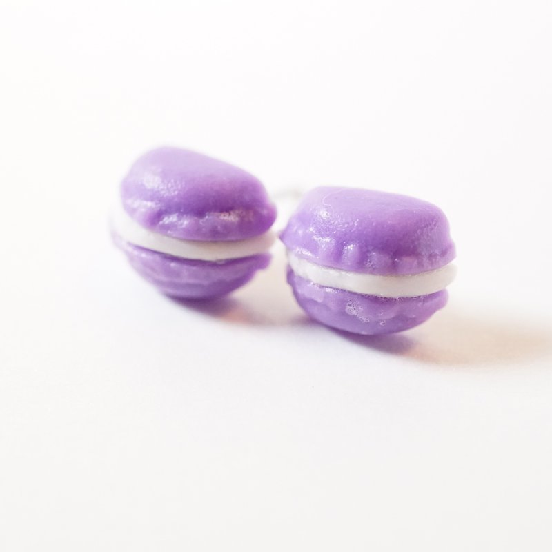 Playful Design  香芋紫法式马卡龙耳环 - 颈链 - 粘土 