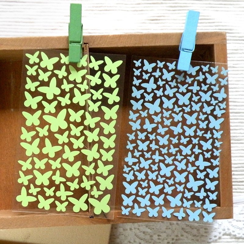 蝴蝶贴纸 2张组 - 贴纸 - 防水材质 多色