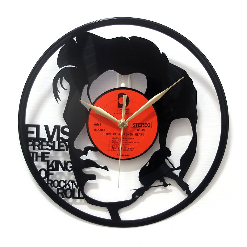 黑胶时钟猫王Elvis - 时钟/闹钟 - 其他材质 黑色