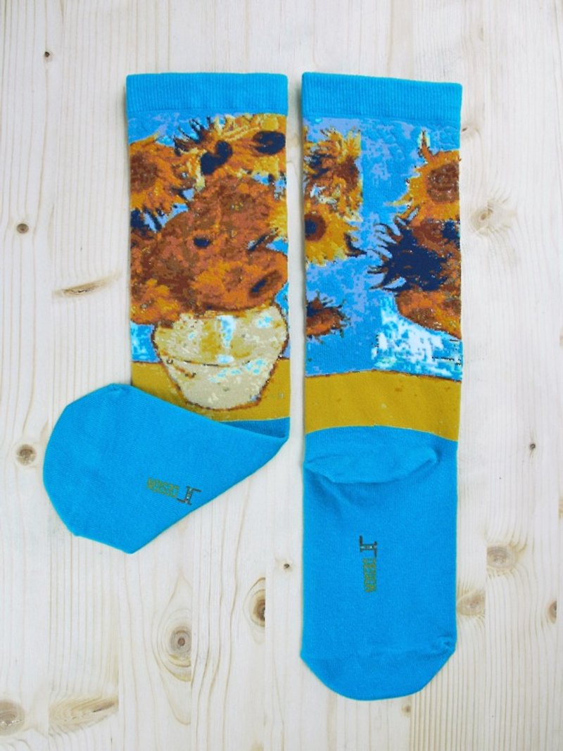 JHJ Design 加拿大品牌 高彩度针织棉袜 名画系列 - 向日葵袜子(针织棉袜) - 袜子 - 其他材质 