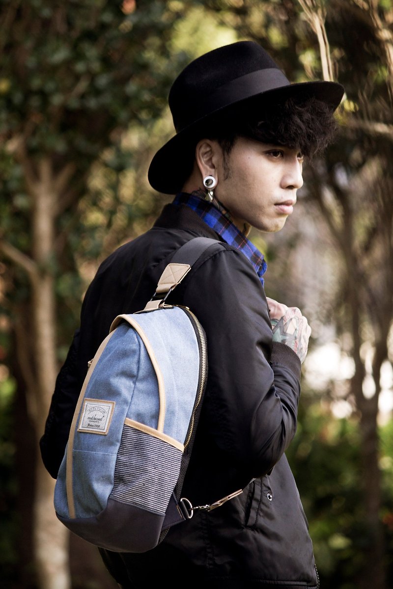 火柴木设计 Matchwood Hunter Shoulder Bag  单肩后背包 侧背包 斜背包 脚踏车包 水洗丹宁 - 侧背包/斜挎包 - 其他材质 蓝色