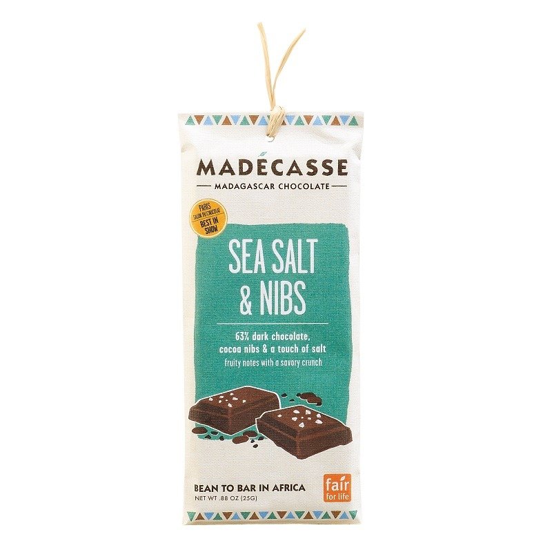马达加斯加巧克力＿海盐和可可碎豆巧克力条＿公平贸易 - 巧克力 - 新鲜食材 咖啡色