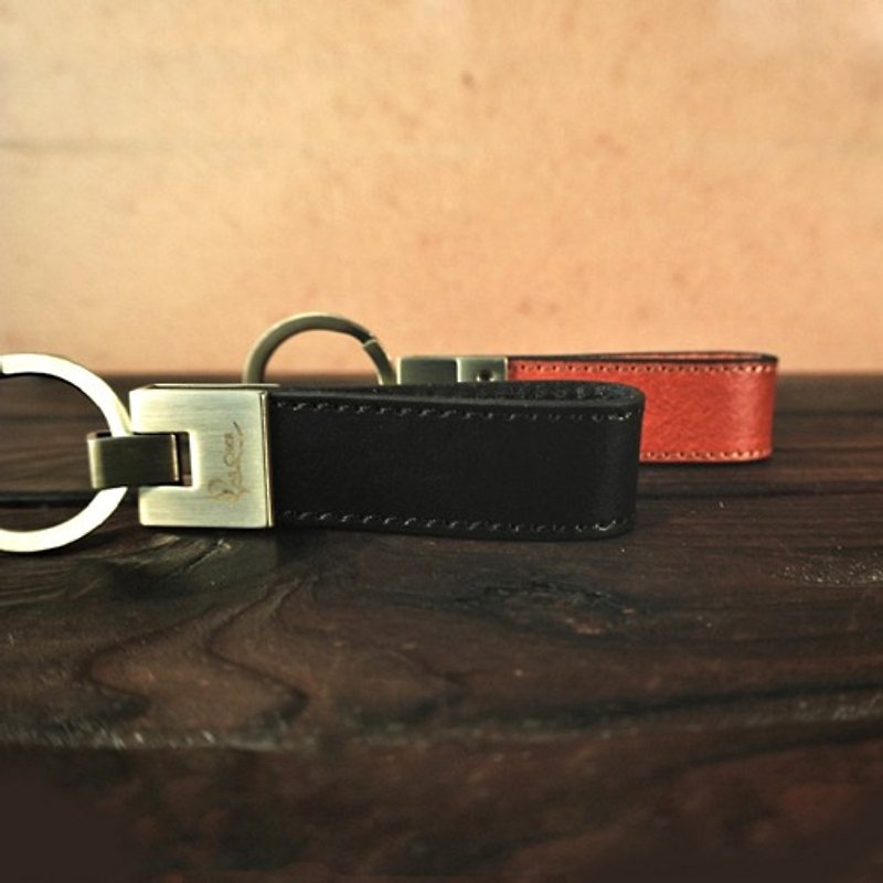 【PAS CHER 巴夏喀】极简大方钥匙圈 - 钥匙链/钥匙包 - 真皮 多色