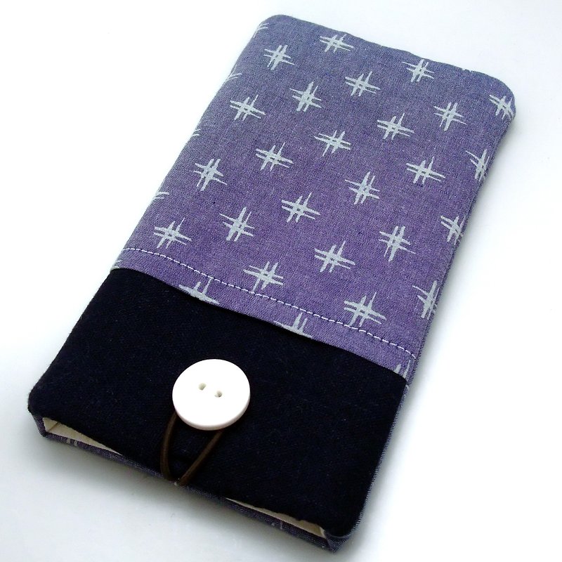 iPhone sleeve, Samsung Galaxy S8, Galaxy Note 8 pouch cover 自家制手提电话包, 手机布袋，布套 ，(可量身订制) - 日本图案 (P-60) - 手机壳/手机套 - 棉．麻 蓝色