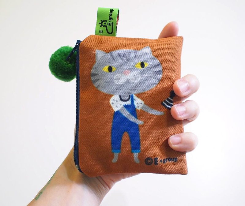 E*group 小方块包 双面设计   Cato   零钱包 钥匙包 卡片包 猫 - 皮夹/钱包 - 其他材质 