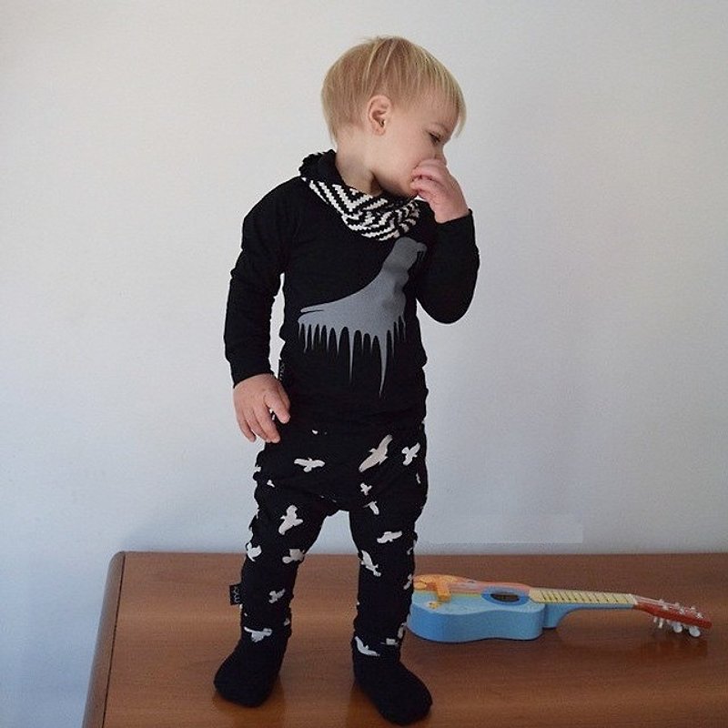 Mói Kids 冰岛有机棉童装哈伦长裤 6M至8岁黑色 - 童装裤 - 棉．麻 黑色