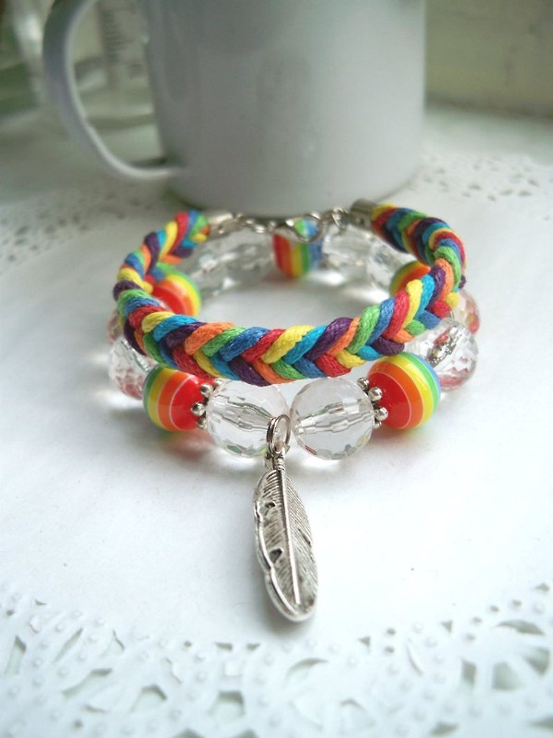 透心彩虹糖手环-2条 - 手链/手环 - 其他材质 多色