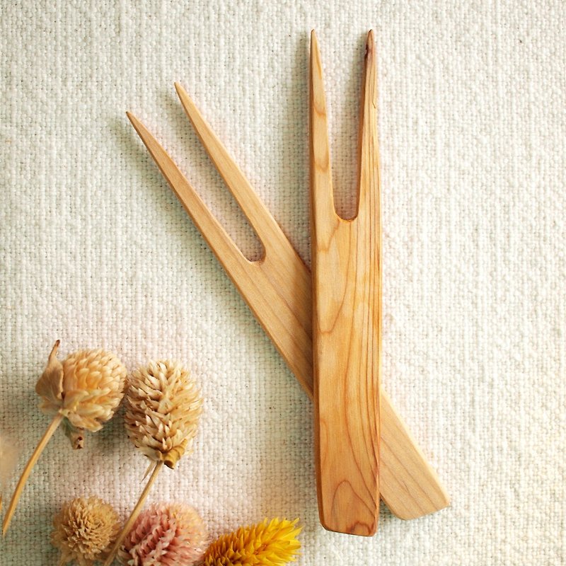 芬兰 VJ Wooden 手工 木制 凉菜叉 - 餐刀/叉/匙组合 - 木头 咖啡色