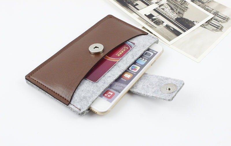 原创纯手工 保护套 iphone Google 手机套 手机袋 可订制 -116L - 手机壳/手机套 - 其他材质 灰色