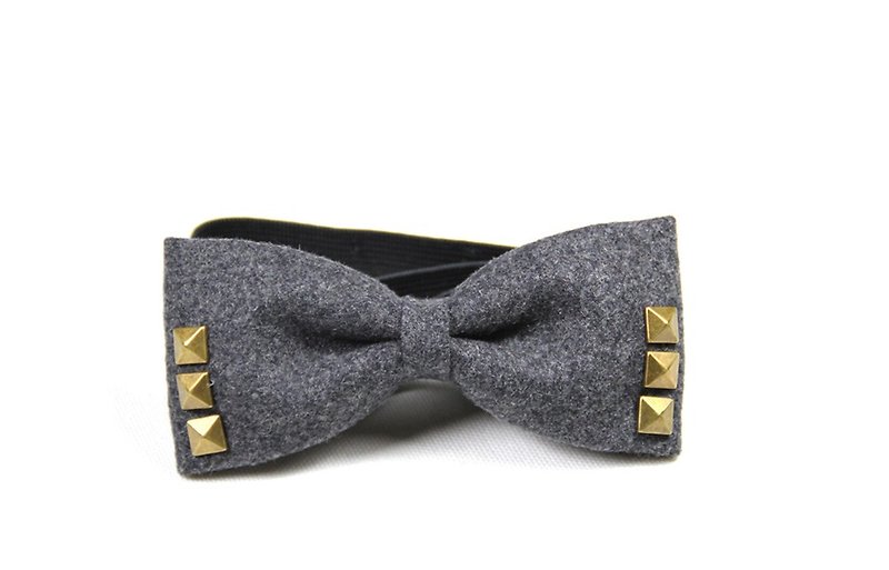 灰绒铆钉Hand-made Bow Tie