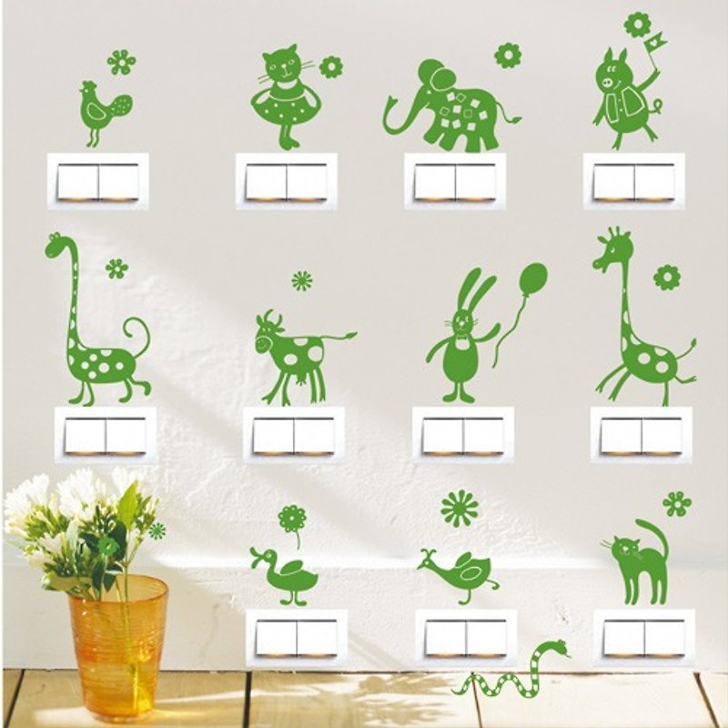 Smart Design 创意无痕壁贴◆动物开关贴 8色可选 - 墙贴/壁贴 - 塑料 