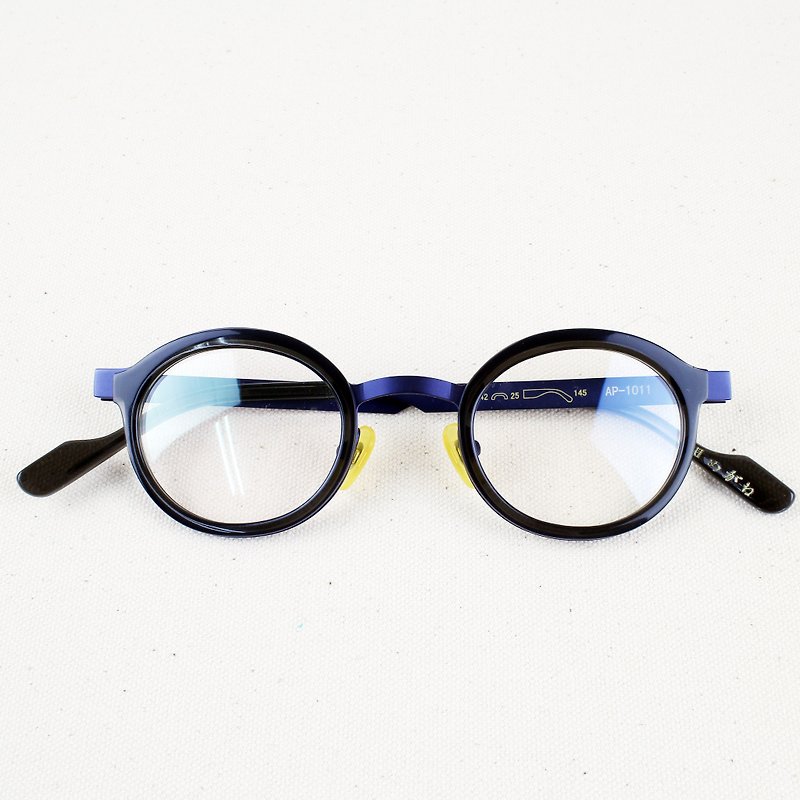 新款复古钛框 轻量圆框 21g - 眼镜/眼镜框 - 塑料 黑色